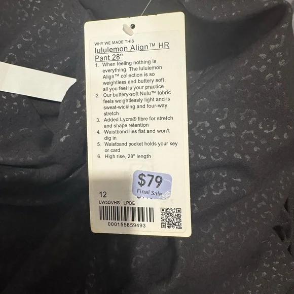 Lululemon Athletica Black Patterned Align HR Pants - Picture 3 of 5